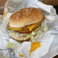 Chicken burger with cheesee  at Soy Boys in Toronto