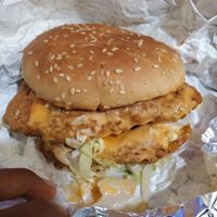 Double chicken burger combo at Soy Boys in Toronto