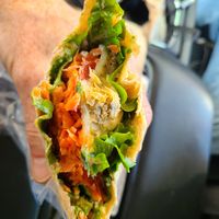 Falafel wrap. Very filling. at City Roast Coffee in Red Deer