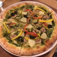 Mushroom, olive, veggie pizza  at Pizza Cucinova in Tokyo