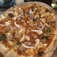 Our pizza  at Pizza Cucinova in Tokyo