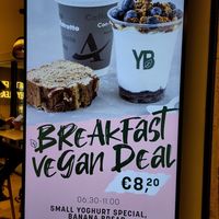 No plant milk for the coffee at YB (Yoghurt Barn) by Autogrill Belgium in Brussels