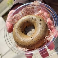 Black sesame donut at Soy Stories in Fukuoka