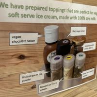 Toppings for ice cream and whipped creamm  at Soy Stories in Fukuoka