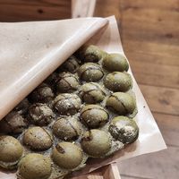 Matcha waffle at Soy Stories in Fukuoka