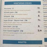 Part of menu June 2023 at Aeoli Restaurant in Paros