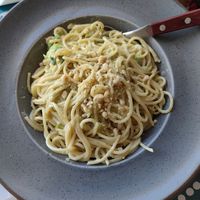 Avocado pasta at Aeoli Restaurant in Paros