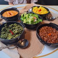 Injeera with 5 vegan dishes at Mosob in Glasgow