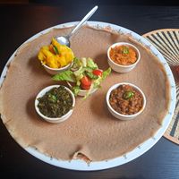 Vegan platter for one (£15) at Mosob in Glasgow