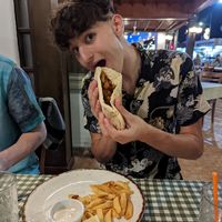 Vegan gyros (soya chunks) at Raphael's Restaurant in Ayia Napa