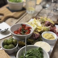 Vegan appetizers. Tart cheese is incredible   at The Lighterman in North London