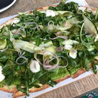 Vegan flatbread  at The Lighterman in North London
