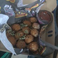 vegan garlic knots at PLAY Arcade in New Bedford
