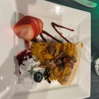 Pumpkin pecan pie with a little whipped cream  at V-Spot in New Hope