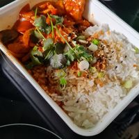 Spicy Korean tofu with rice at Sukoya in Manchester
