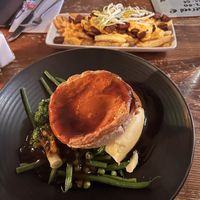 Balti pie & mash, loaded friess  at The Feathers in Rickmansworth