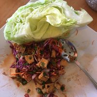 Spicy radish ";polenta"; slaw with lettuce wedge at Opal Thai in Honolulu