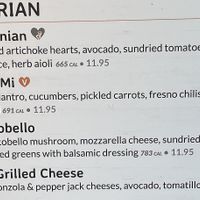 A few of their veggie opp choices.   at Urbane Cafe in North Hollywood