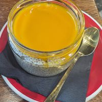 mango chia pudding at Freya Cafe in Warsaw