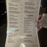 Back side of menu  at Northland Gastropub at Landmark Inn in Marquette