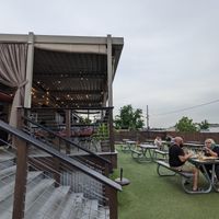 Patio and yard at Camp Taco at Lost Forty Brewing in Little Rock