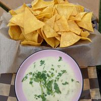 Vegan cheese dip, it was amazing at Camp Taco at Lost Forty Brewing in Little Rock