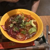 Vegan taco ramen   at Camp Taco at Lost Forty Brewing in Little Rock