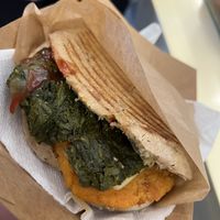  Vegan burger (more like sandwich) amazing.   at So Natural in Milan