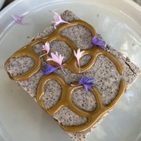 Heirloom blue cornbread with juniper berries   at Wahpepah's Kitchen in Oakland