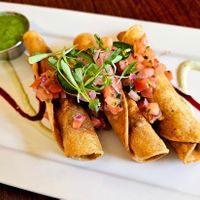 Sweet potato hibiscus taquitos #Veganuary at Wahpepah's Kitchen in Oakland