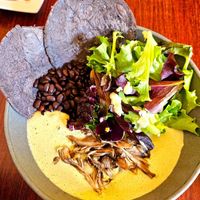 Wild native Mushroom pumpkin seed mole #Veganuary at Wahpepah's Kitchen in Oakland