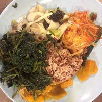Brown rice with veggies and mock meat at SuManYuan 素满园 - People's Park Centre in Central Singapore