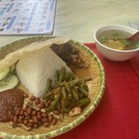 Nasi Lemak and housemade soup  at SuManYuan 素满园 - People's Park Centre in Central Singapore