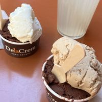 Cacao, noisette, coco-gingembre + limonade maison   at Delacrem in Montpellier