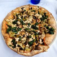 Vegan pizza at Capri in Lanzarote
