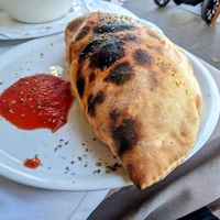 Vegan Calzone (vegan pizza on menu) at Capri in Lanzarote