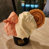 Strawberry and tropical gelato. at Anita Gelato in London