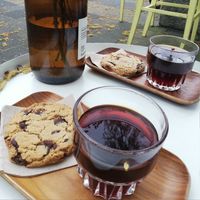 Filter Coffee with hints of green apple and bubblegum + tahini chocolate cookie at Revista Coffee in Groningen