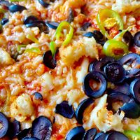 Vegan chicken and chilli pizza   at Pizza Piccolo in South West London