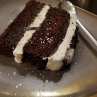 Vegan oreo cookie and cream cake at Pizza Piccolo in South West London