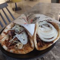 Vegan gyros with onions at Star Fast Food in Rhodes