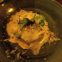 Millefoglie di pane carasau, con crema di broccoli e patate e besciamella veg #Veganuary at La Cantina Degli Spiriti in Iglesias