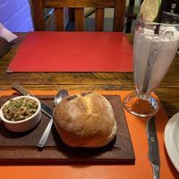 Appetizer and lemonade  at Pura Vida in El Calafate