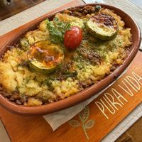 Potato lentil pie  at Pura Vida in El Calafate