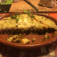 Vegan lentil potato pie  at Pura Vida in El Calafate