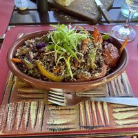 Vegan “wok” dish - scrumptious! at Pura Vida in El Calafate