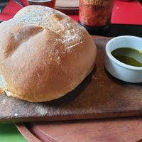 Vegan loaf with salsa sauce at Pura Vida in El Calafate