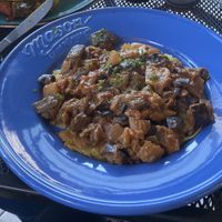 Skillet Hashbrown with Ratatouille   at Sugar & Spice in Boquete