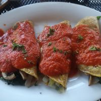 Enchiladas with Spinach, Mushroom and Onion at Sugar & Spice in Boquete
