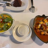 Green curry and creamy coconut curry at Jim Thompson in Central Singapore